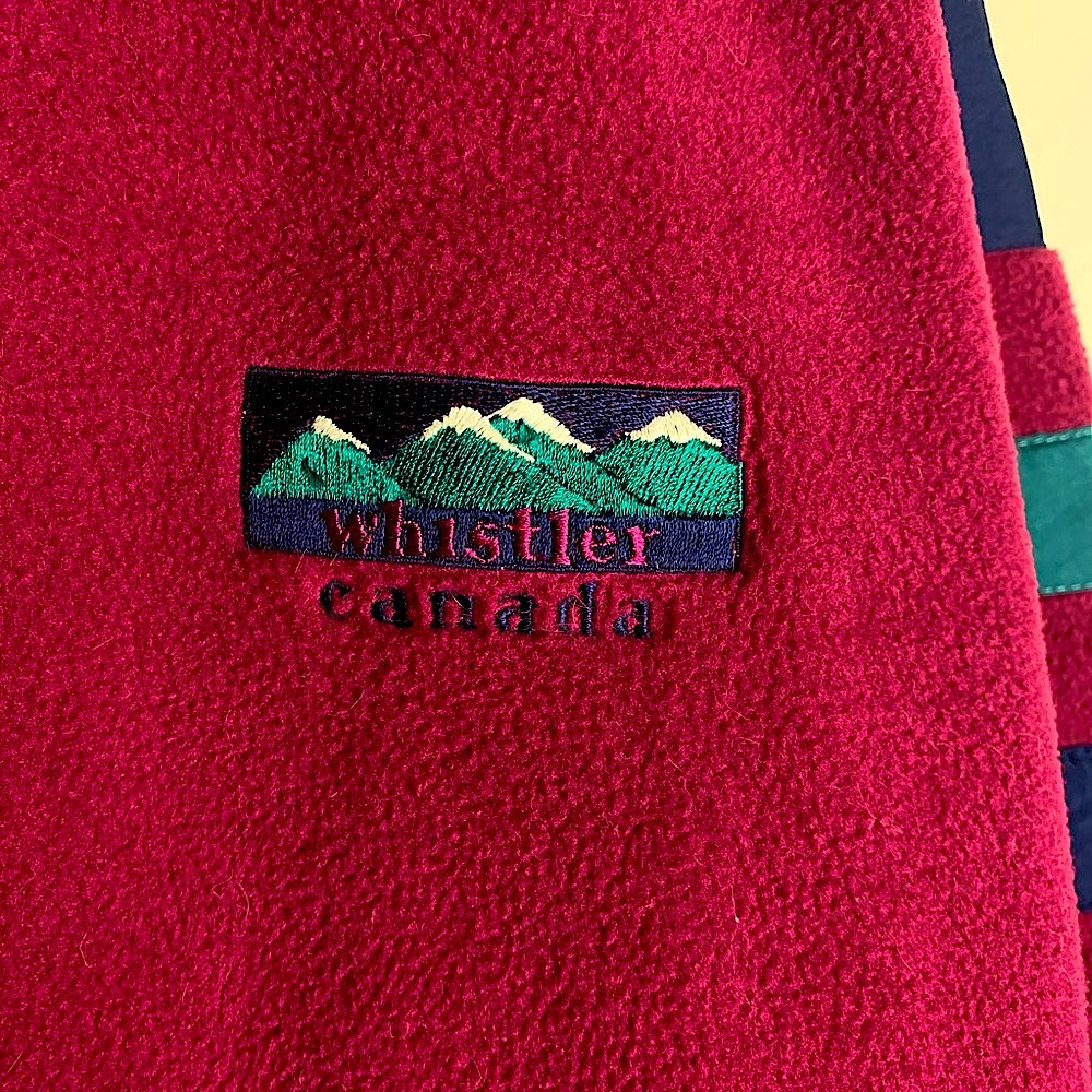 Vintage 80’s Whistler Fleece Jacket Sz L Colorful pink green blue cozy Oversized - Picture 4 of 10